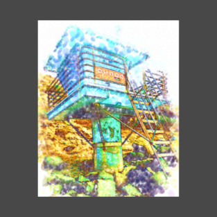 Life Guard Station At The Bottom Of The Bluff T-Shirt