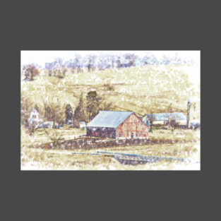 Red Barn In The Valley T-Shirt