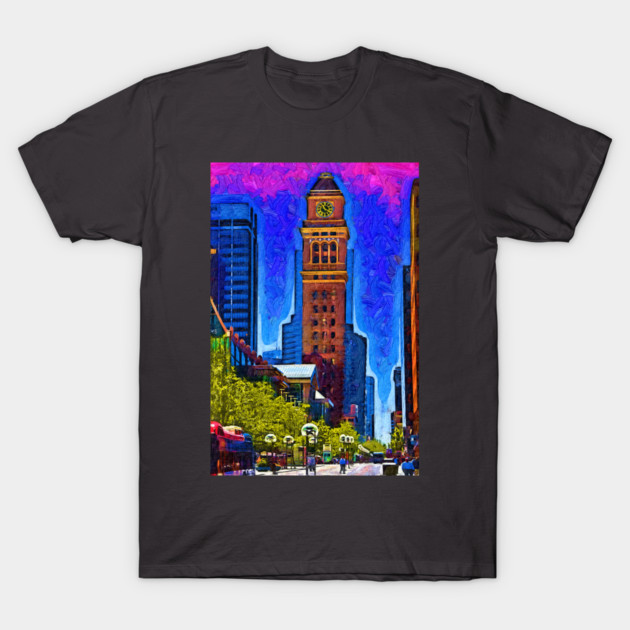 16th Street Pedestrian Mall In Denver T-Shirt by KirtTisdale