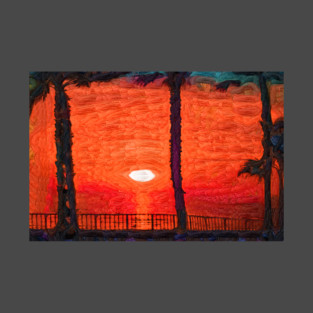 Bright Orange Tropical Sunset T-Shirt