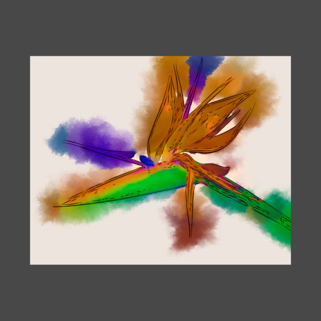 Bird Of Paradise In Abstract Watercolor by KirtTisdale