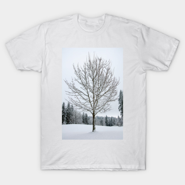 Lone Snow Covered Tree T-Shirt by KirtTisdale
