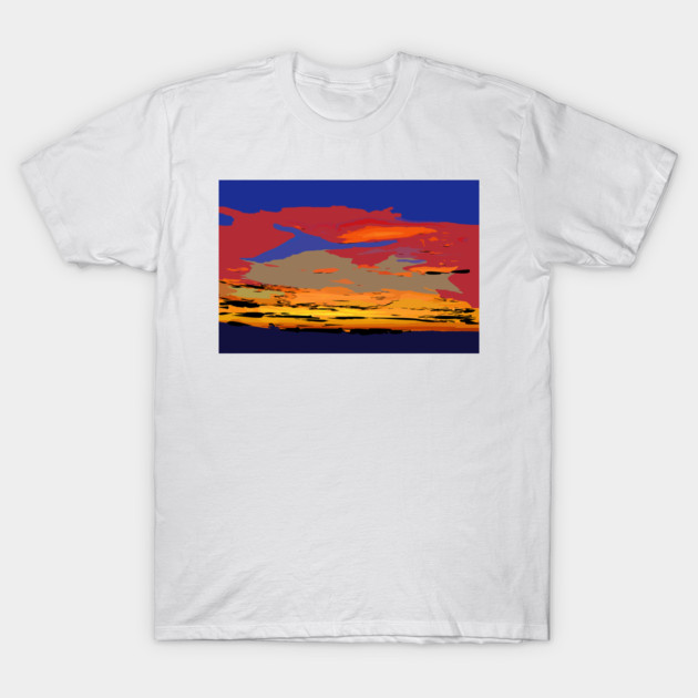 Blue And Red Ocean Sunset T-Shirt by KirtTisdale