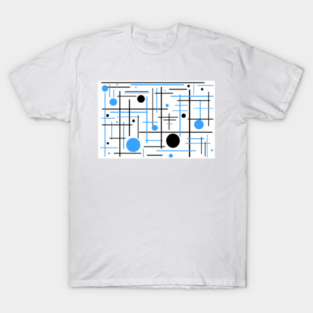Blue And Black Geometric Shapes T-Shirt by KirtTisdale