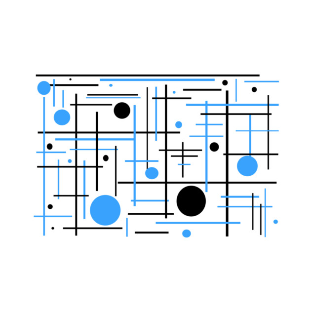 Blue And Black Geometric Shapes by KirtTisdale