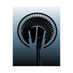 Space Needle In Blue T-Shirt