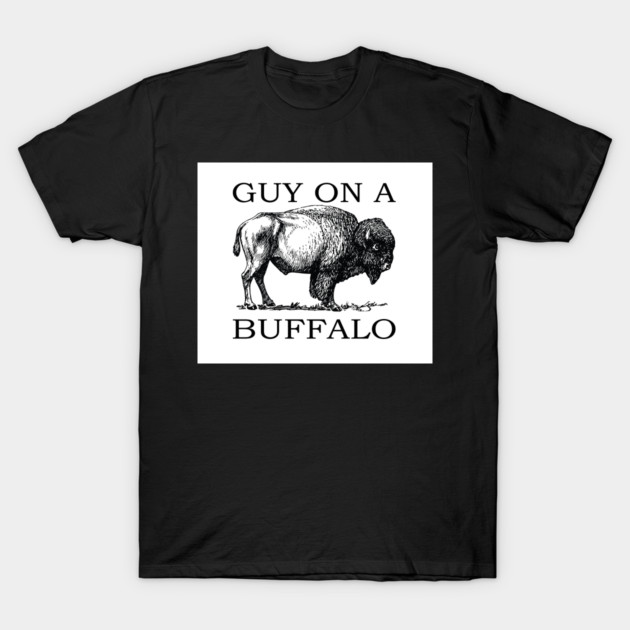 Guy on a Buffalo T-Shirt by HalamoDesigns