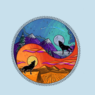Wolves Yin Yang T-Shirt