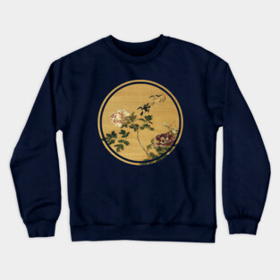 Old Japanese painting of birds and flowers Crewneck Sweatshirt