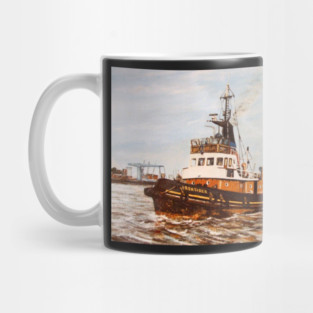 SUN TUG IRONSIDE SWINGING A SHIP TO ENTER WEST INDIA DOCK Mug