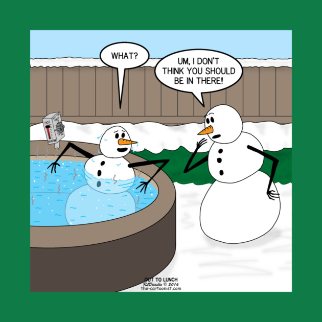 Snowman in a Hot Tub by OutToLunch