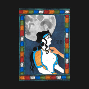 18 The Moon from The Minoan Tarot T-Shirt