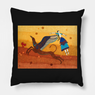 Flying Griffin and Goddess Pillow