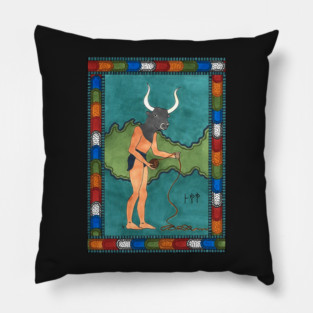 15 The Minotaur from The Minoan Tarot Pillow