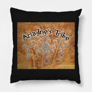 Ariadne's Tribe logo with Minoan lilies fresco Pillow