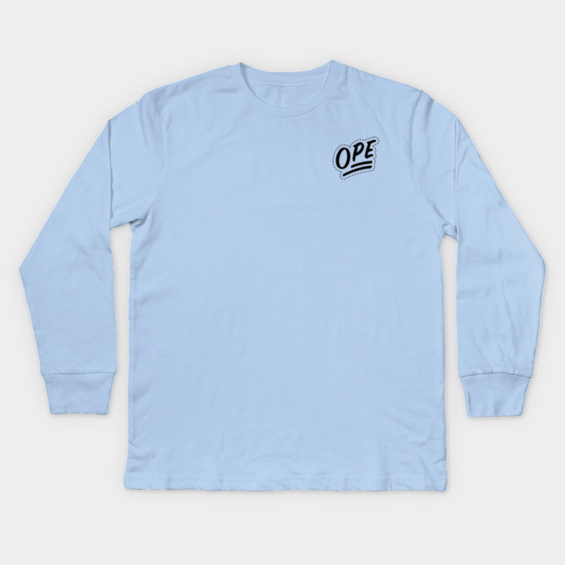 Ope - Black Kids Long Sleeve T-Shirt by allisawr