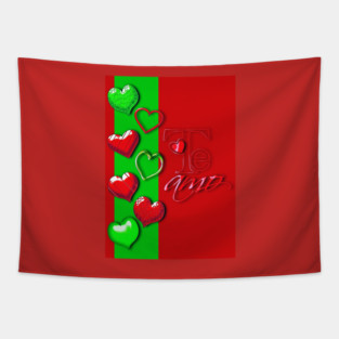Te amo ( I love you in Spanish) - Shiny hearts Tapestry