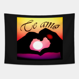 Te amo (I love you in Spanish) - Pop art Tapestry