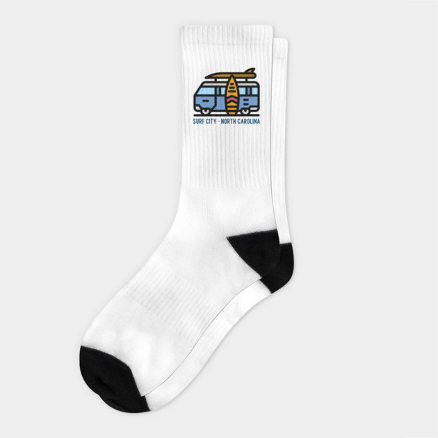 Surf City North Carolina Socks by Timeless Chaos
