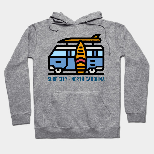 Surf City North Carolina Hoodie by Timeless Chaos