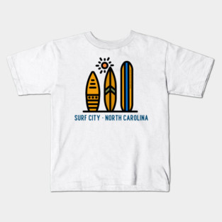 Surf City North Carolina Surfboards Kids T-Shirt