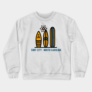 Surf City North Carolina Surfboards Crewneck Sweatshirt