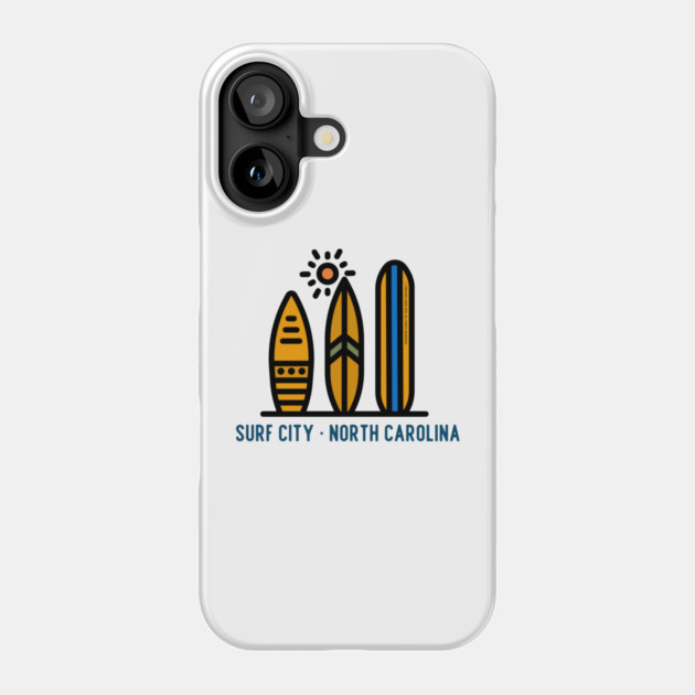 Surf City North Carolina Surfboards Phone Case by Timeless Chaos