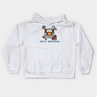 Surf City North Carolina Crab Boil Kids Hoodie