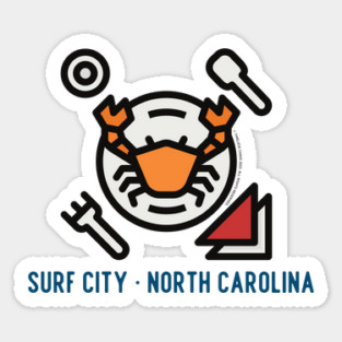 Surf City North Carolina Crab Boil Sticker