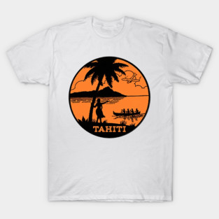 TAHITI VINTAGE TRAVEL CANOE SEA PLANE T-Shirt