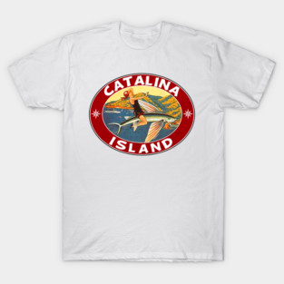 Catalina Island Island California Flying Fish Vintage Travel T-Shirt