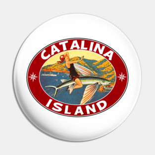 Catalina Island Island California Flying Fish Vintage Travel Pin