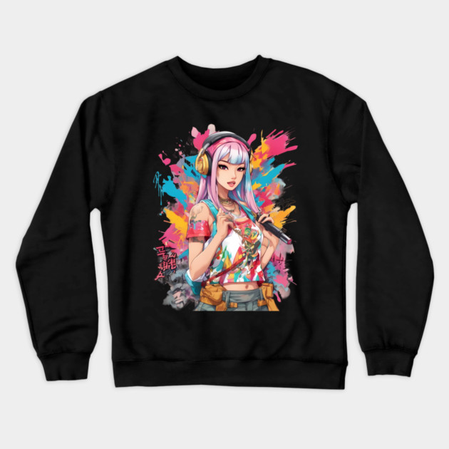 cute girl Crewneck Sweatshirt by animegirlnft