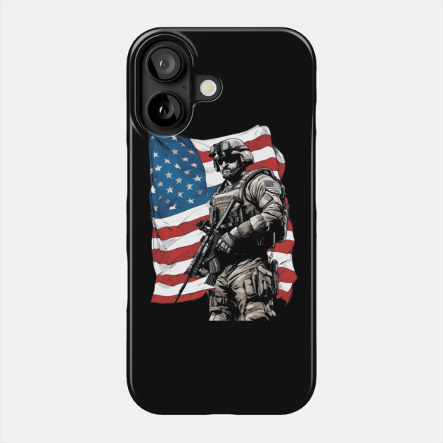 american soldier Phone Case by animegirlnft