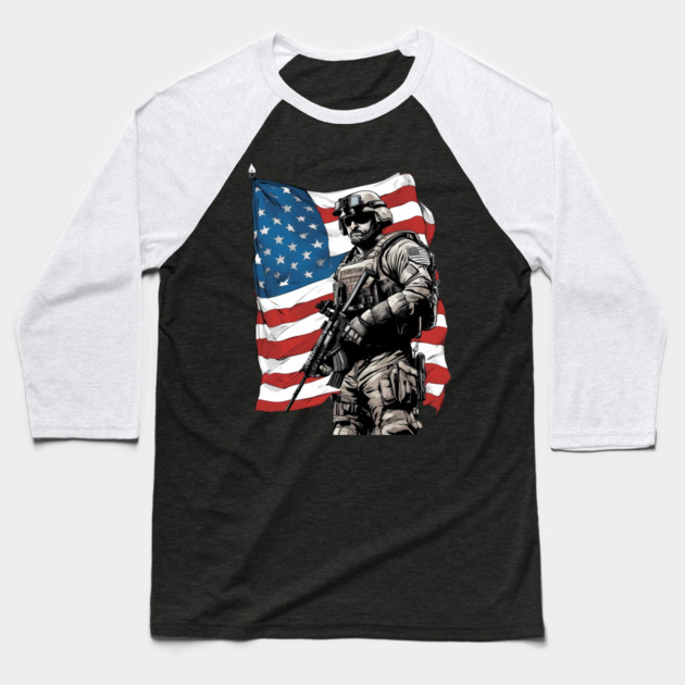 american soldier Baseball T-Shirt by animegirlnft