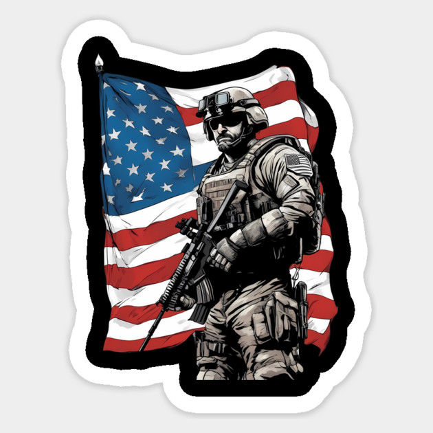 american soldier Sticker by animegirlnft