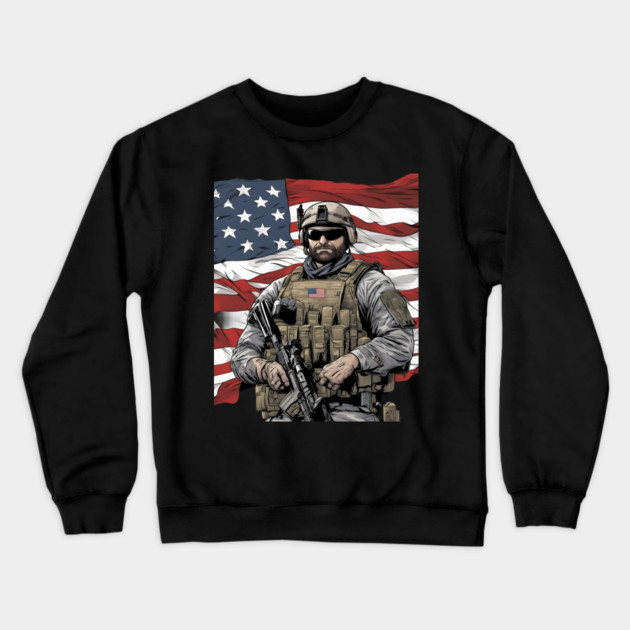 american patriot Crewneck Sweatshirt by animegirlnft