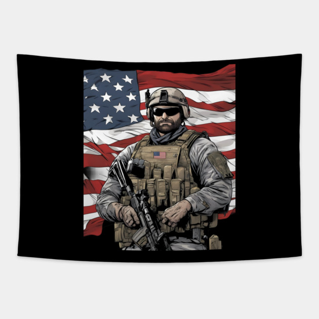 american patriot Tapestry by animegirlnft