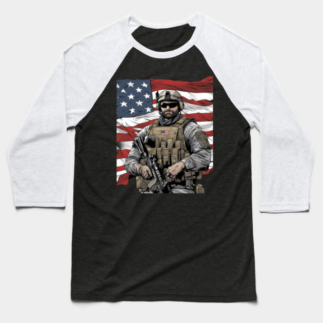 american patriot Baseball T-Shirt by animegirlnft