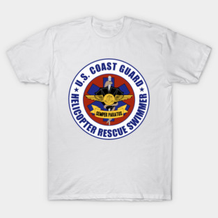 USCG Helicopter Rescue Swimmer patch T-Shirt