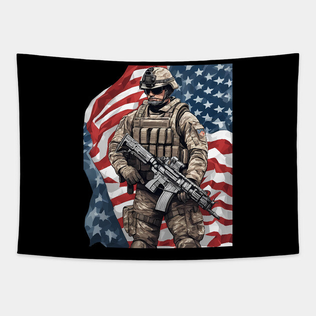 us marine corps Tapestry by animegirlnft