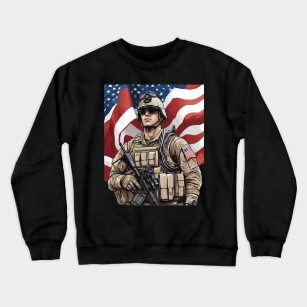 american hero Crewneck Sweatshirt by animegirlnft