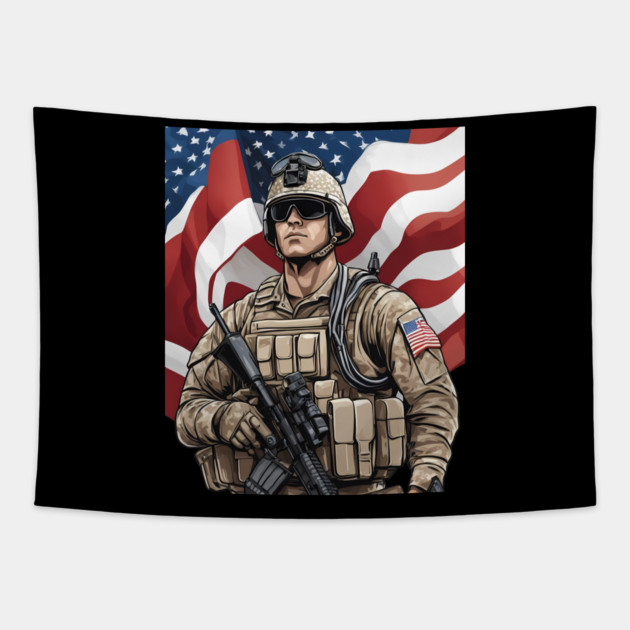 american hero Tapestry by animegirlnft