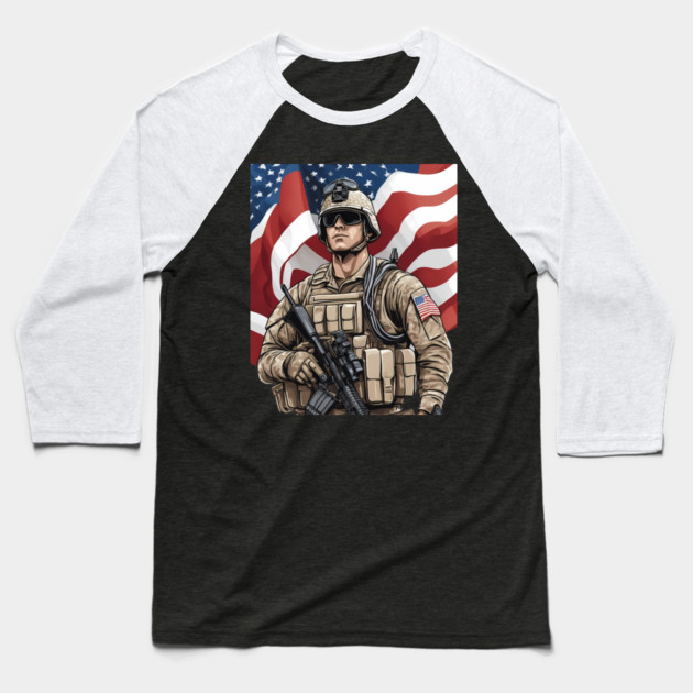 american hero Baseball T-Shirt by animegirlnft