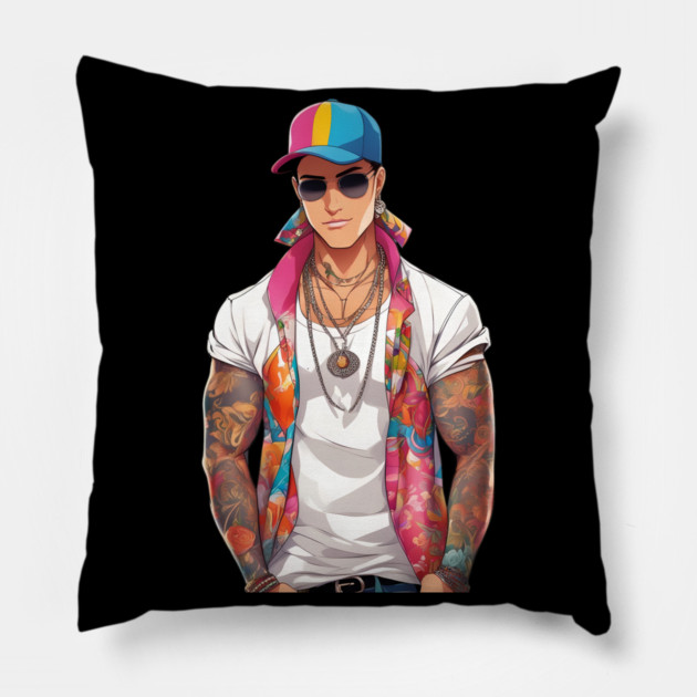handsome guy Pillow by animegirlnft