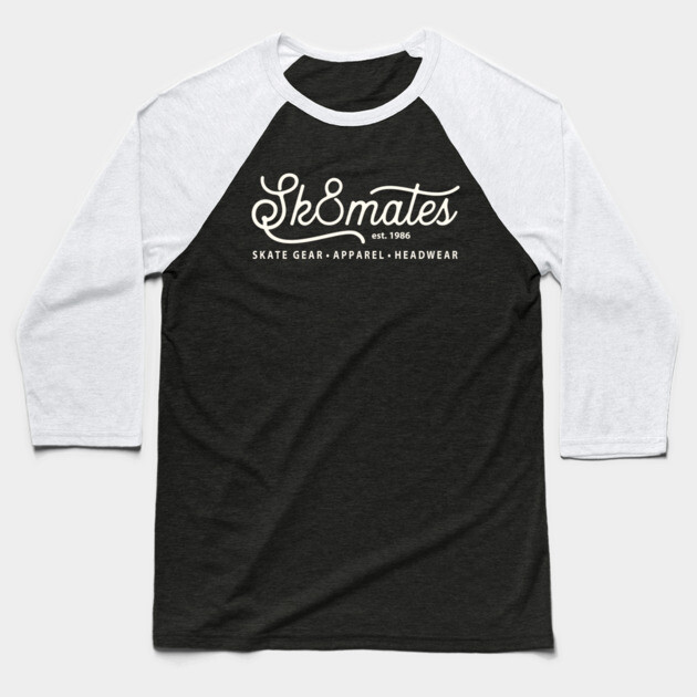 Sk8mates Vintage Logo Design Baseball T-Shirt by Timeless Chaos