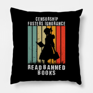 Banned books vintage Pillow