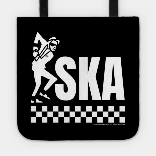 Ska Dancing Rude Boy Design White Print Tote by Timeless Chaos