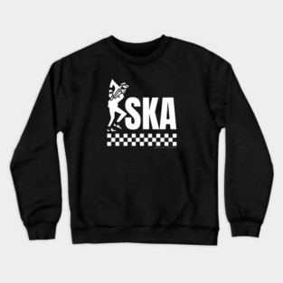 Ska Dancing Rude Boy Design White Print Crewneck Sweatshirt