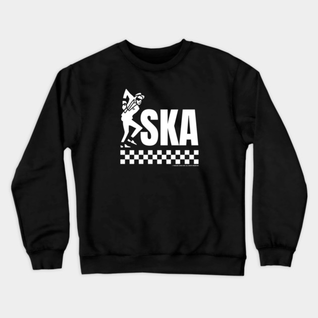 Ska Dancing Rude Boy Design White Print Crewneck Sweatshirt by Timeless Chaos